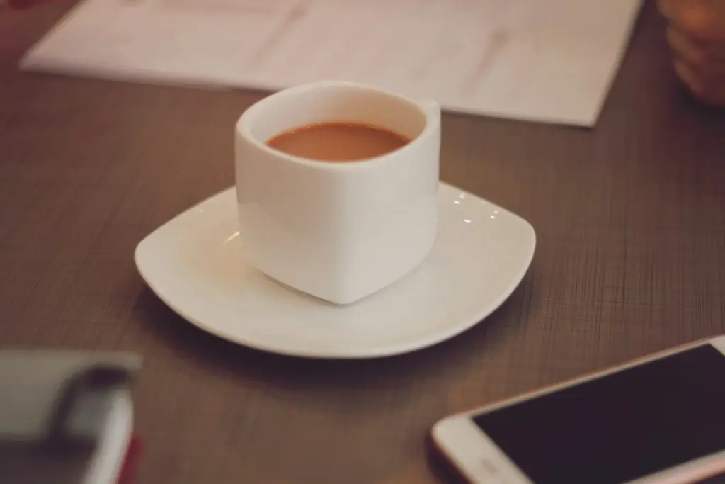 coffee in a mug at an office